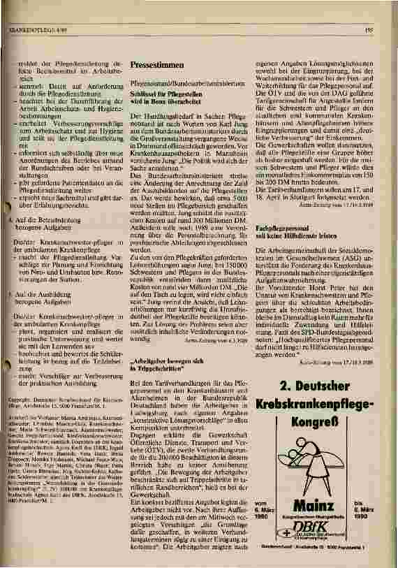 Vorschauseite 2: Konzeption zur Betriebsgestaltung auf der Grundlage des Berufsbildes Krankenpflege des DBfK