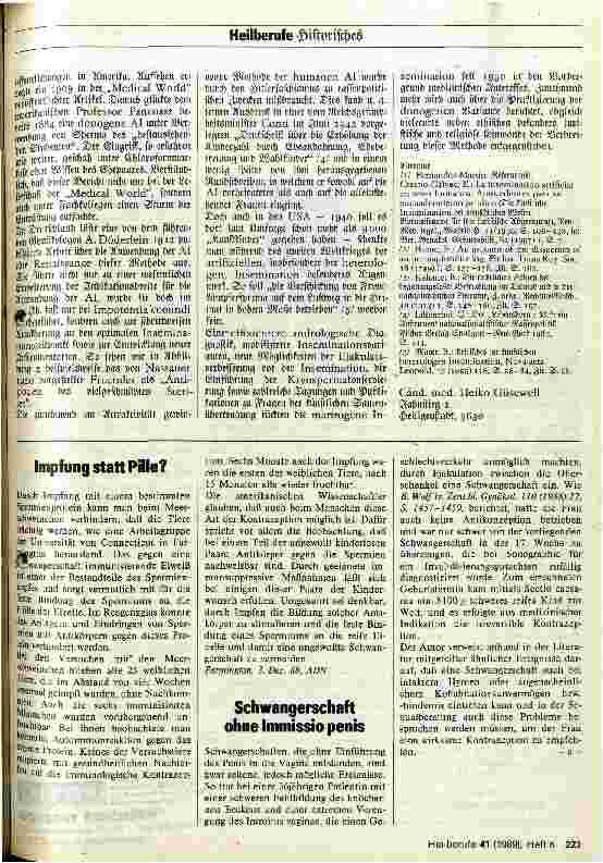 Vorschauseite 2: Zur Geschichte der artifiziellen Insemination beim Menschen