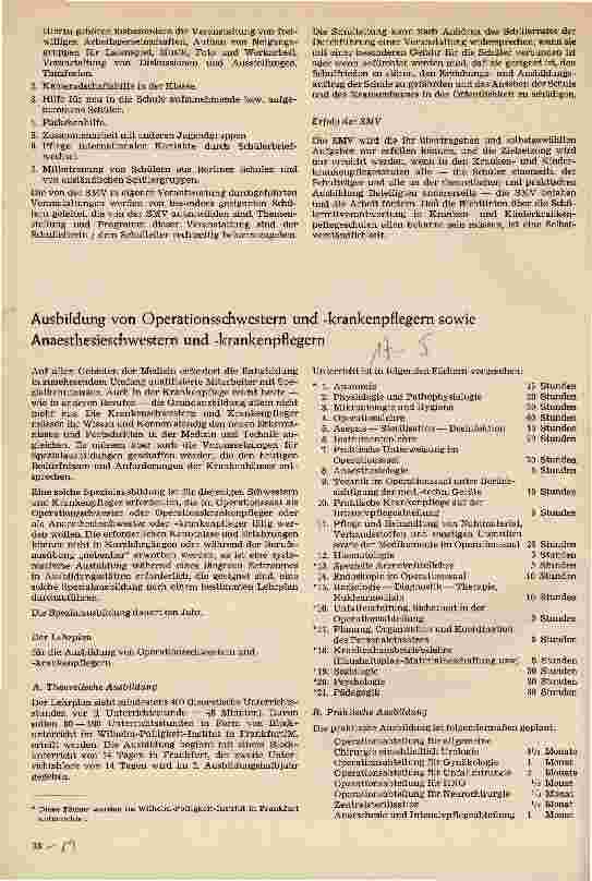 Vorschauseite 1: Ausbildung von Operationsschwestern und -krankenpflegern sowie Anaesthesieschwestern und -krankenpflegern