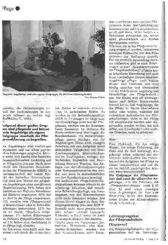 Vorschauseite 2: Eine Pflegeambulanz am Krankenhaus Leistungserweiterung und Unterstützung für pflegende Angehörige