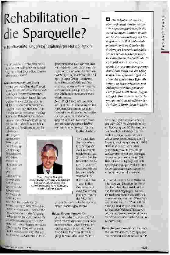 Vorschauseite 1: Rehabilitation - die Sparquelle?