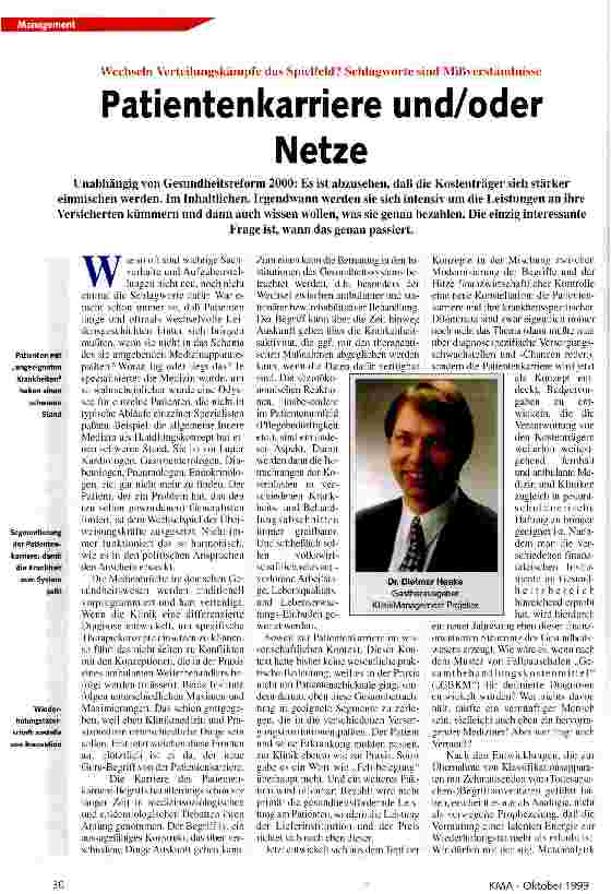 Vorschauseite 1: Patientenkarriere und/oder Netze Wechseln Verteilungskämpfe das Spielfeld?