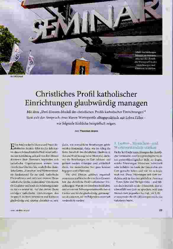 Vorschauseite 1: Christliches Profil katholischer Einrichtungen glaubwürdig managen
