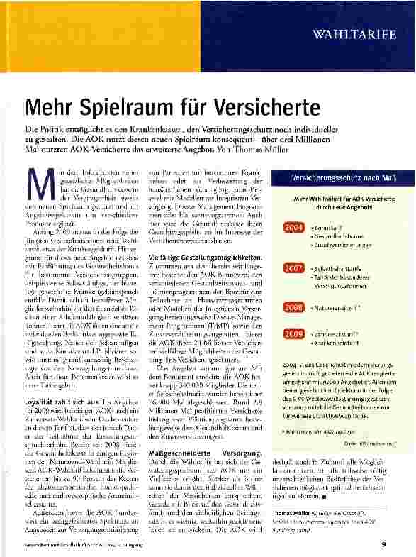 Vorschauseite 1: Mehr Spielraum für Versicherte
