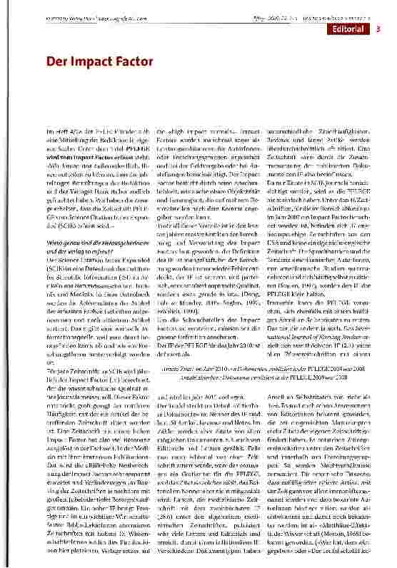 Vorschauseite 1: Der Impact Factor