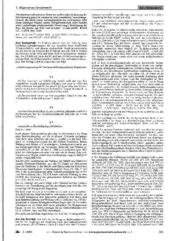 Vorschauseite 2: Auslegung einer nach dem 31. Dezember 2001 einzelvertraglich vereinbarten Bezugnahmeklausel - Verbandsaustritt des Arbeitgebers - Vertrauensschutz