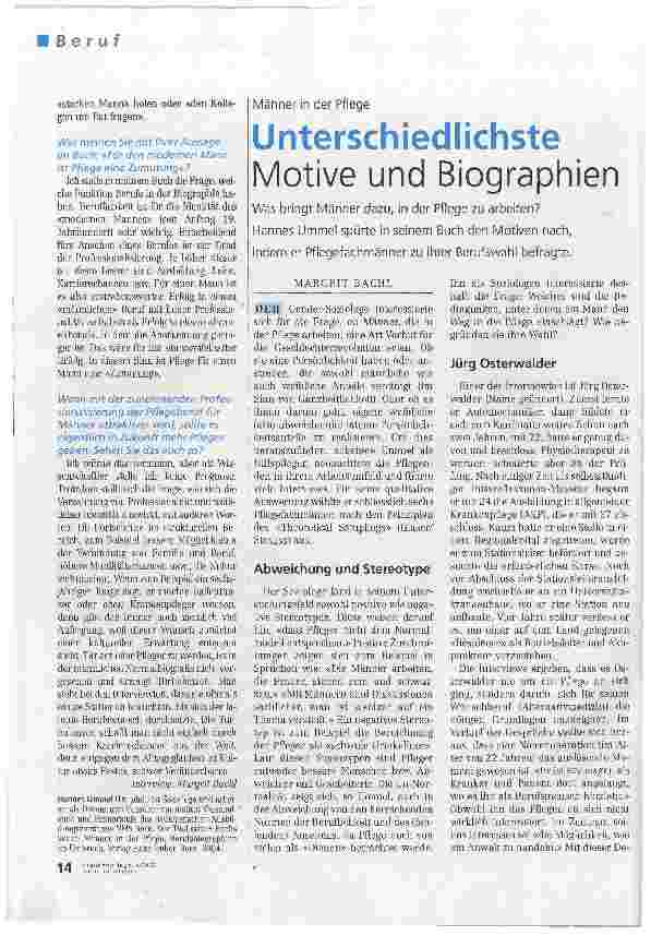 Vorschauseite 1: Unterschiedlichste Motive und Biographien