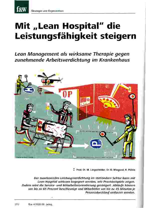 Vorschauseite 1: Mit „Lean Hospital die Leistungsfähigkeit steigern
