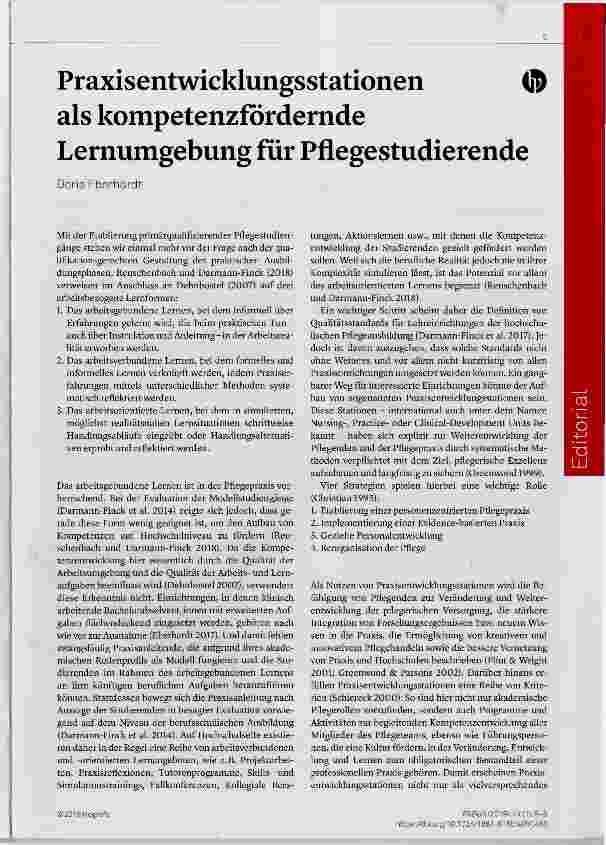 Vorschauseite 1: Praxisentwicklungsstationen als kompetenzfördernde Lernumgebung für Pflegestudierende