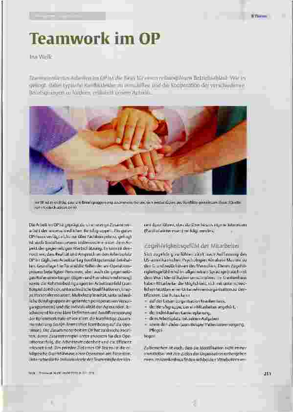 Vorschauseite 1: Teamwork im OP