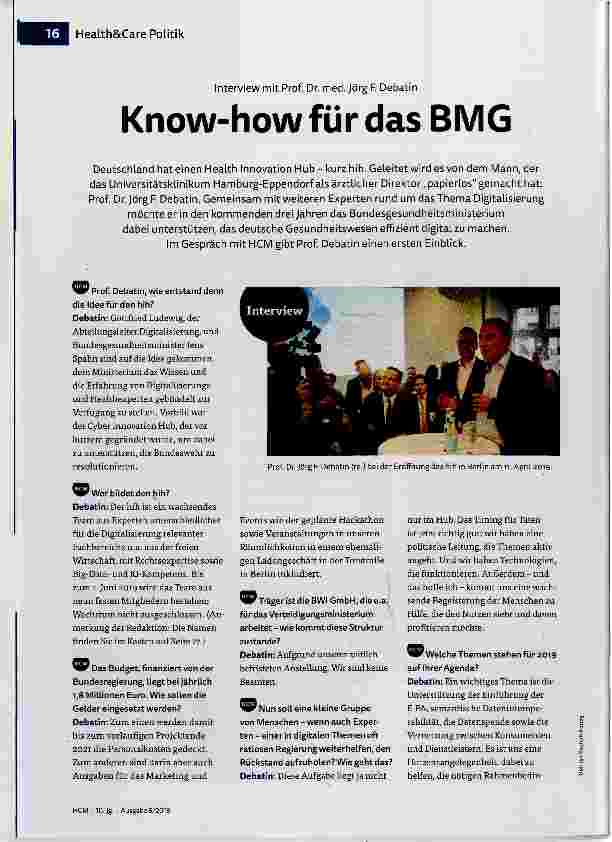 Vorschauseite 1: Know-how für das BMG