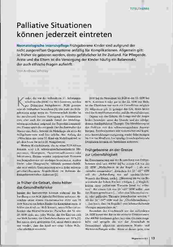 Vorschauseite 2: Palliative Situationen können jederzeit eintreten