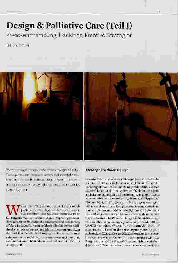 Vorschauseite 1: Design & Palliative Care (Teil I)