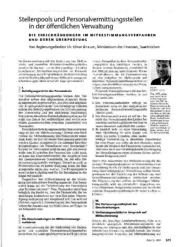 Vorschauseite 1: Stellenpools und Personalvermittlungsstellen in der öffentlichen Verwaltung