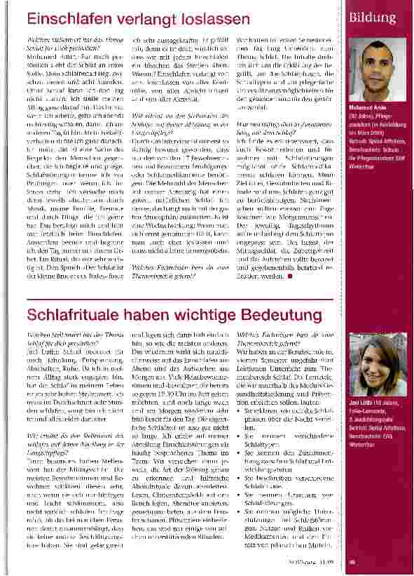 Vorschauseite 2: Welche Bedeutung hat das Thema Schlaf in der Ausbildung?