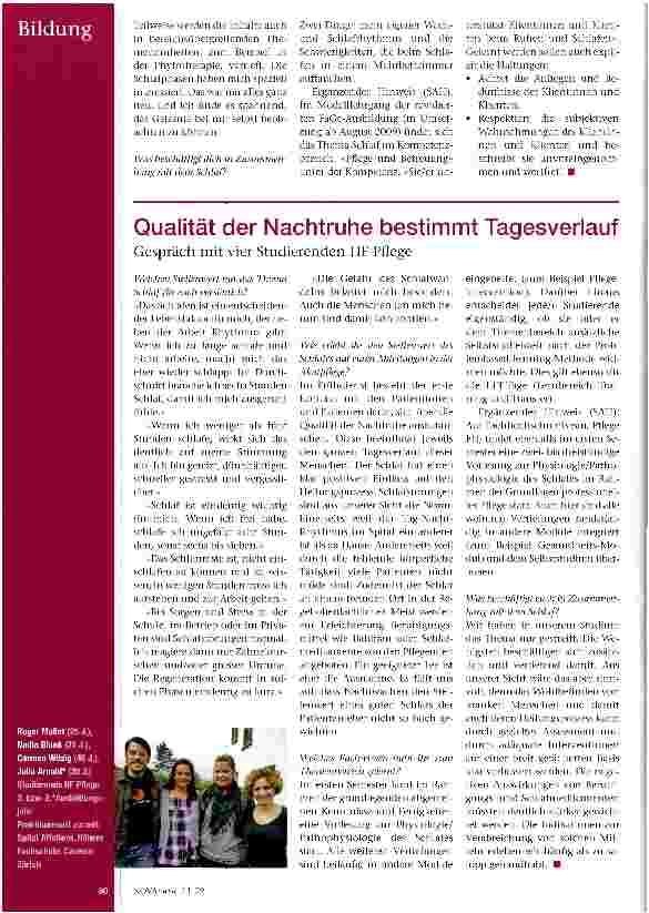Vorschauseite 3: Welche Bedeutung hat das Thema Schlaf in der Ausbildung?