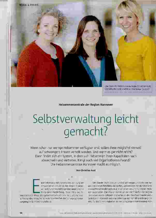 Vorschauseite 1: Selbstverwaltung leicht gemacht?