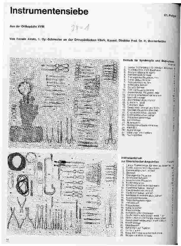 Vorschauseite 1: Instrumentensiebe Aus der Orthopädie XVIII 61. Folge: