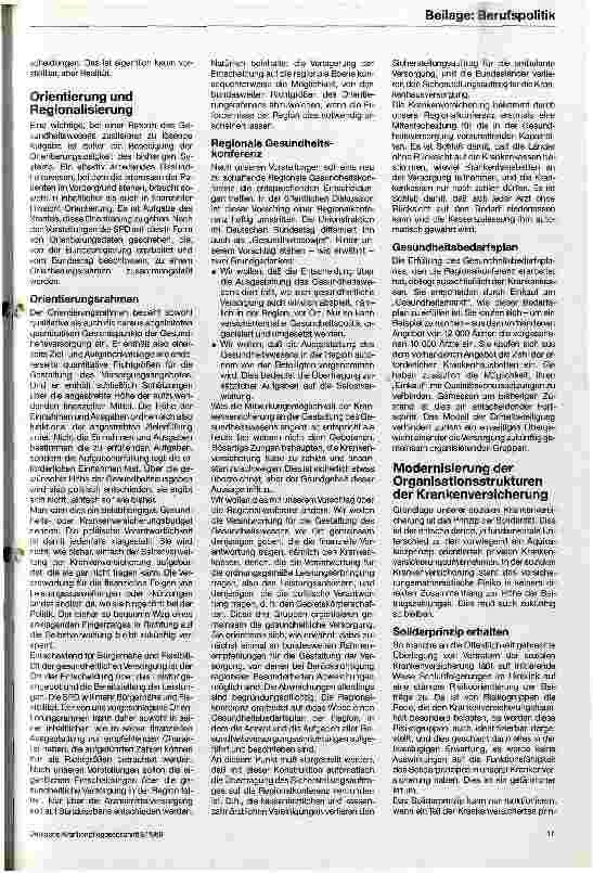 Vorschauseite 2: Eine wirkliche Gesundheitsreform ist vonnöten