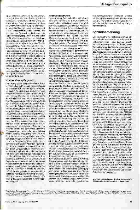 Vorschauseite 4: Eine wirkliche Gesundheitsreform ist vonnöten