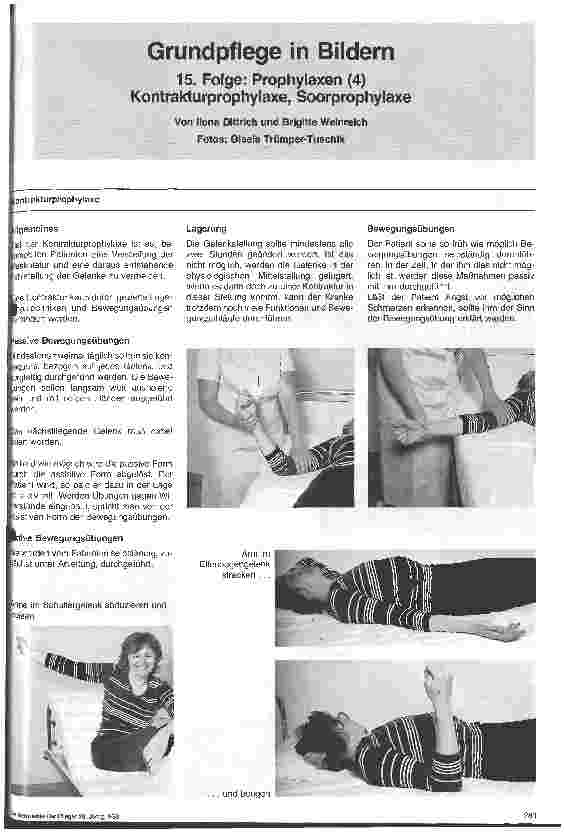 Vorschauseite 1: Grundpflege in Bildern 15. Folge: Prophylaxen (4) Kontrakturenprophylaxe, Soorprophylaxe