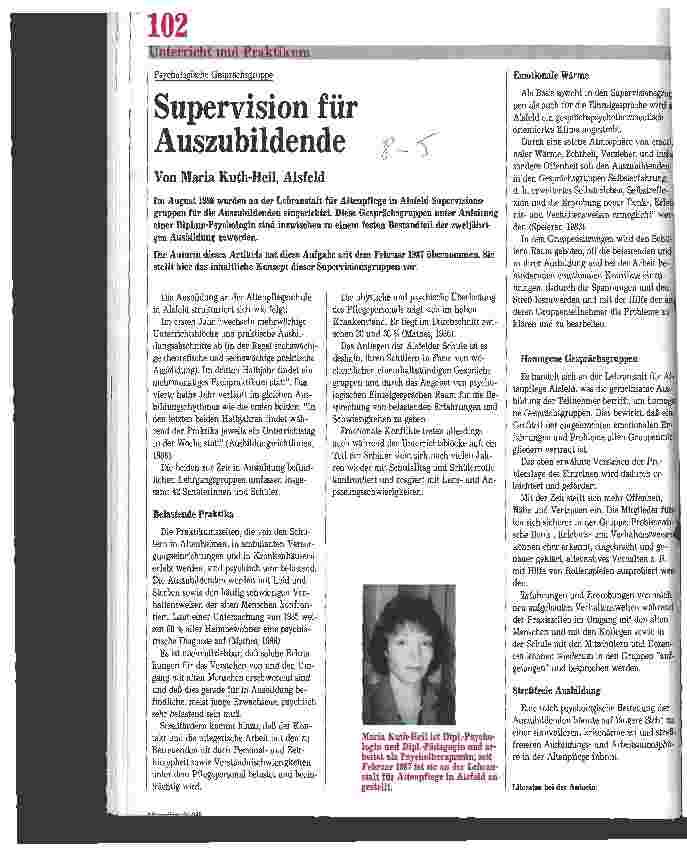 Vorschauseite 1: Psychologische Gesprächsgruppe: Supervision für Auszubildende