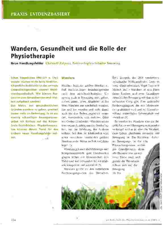 Vorschauseite 1: Wandern, Gesundheit und die Rolle der Physiotherapie