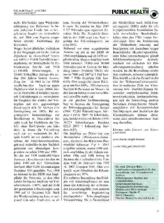 Vorschauseite 2: Impfpräventable Infektionskrankheiten und Impfraten