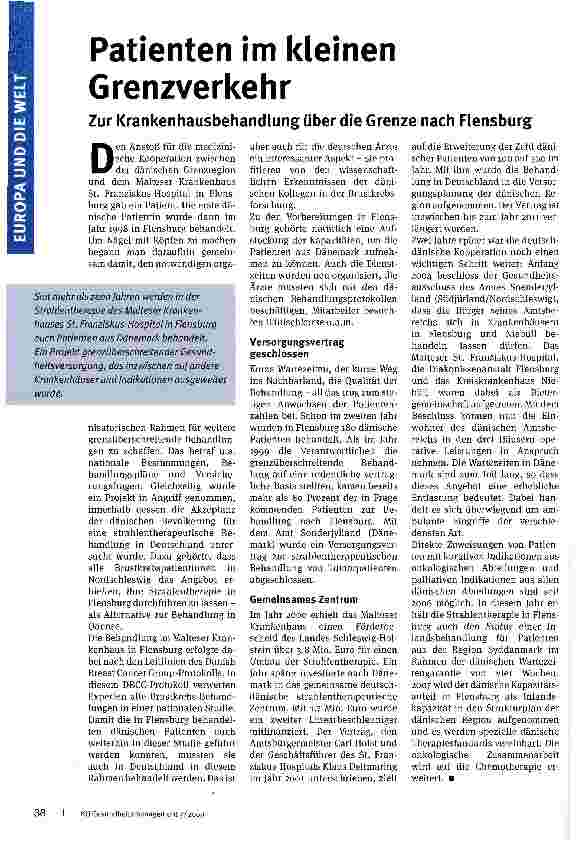 Vorschauseite 1: Patienten im kleinen Grenzverkehr
