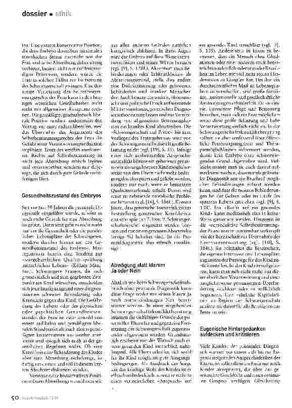 Vorschauseite 3: Pränatale Diagnostik und SchwangerschaftsabbruchEthische Reflexionen zur Abtreibung