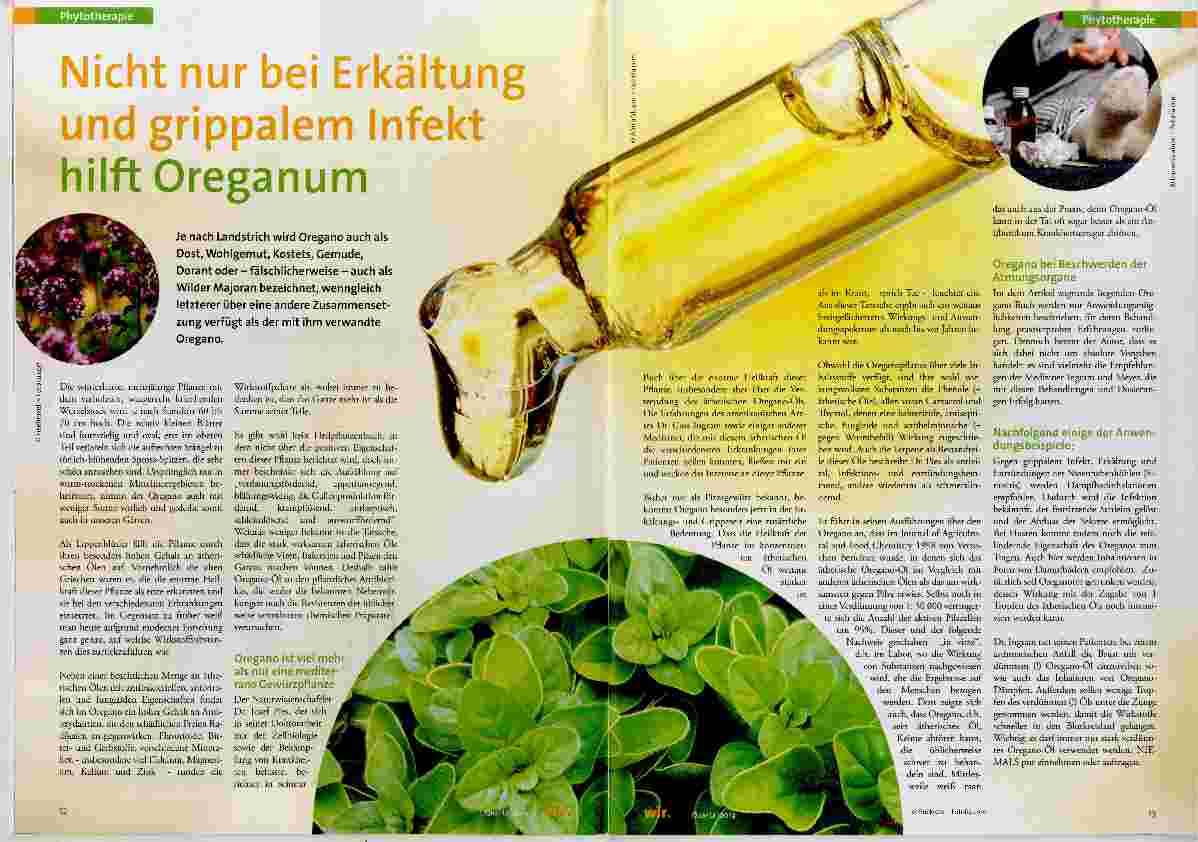 Vorschauseite 1: Nicht nur bei Erkältung und grippalem Infekt hilft Oreganum
