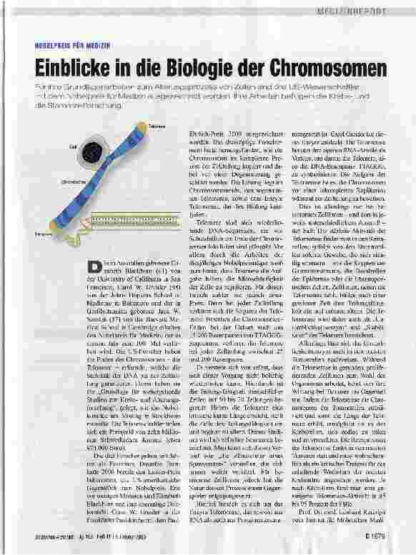 Vorschauseite 1: Einblicke in die Biologie der Chromosomen