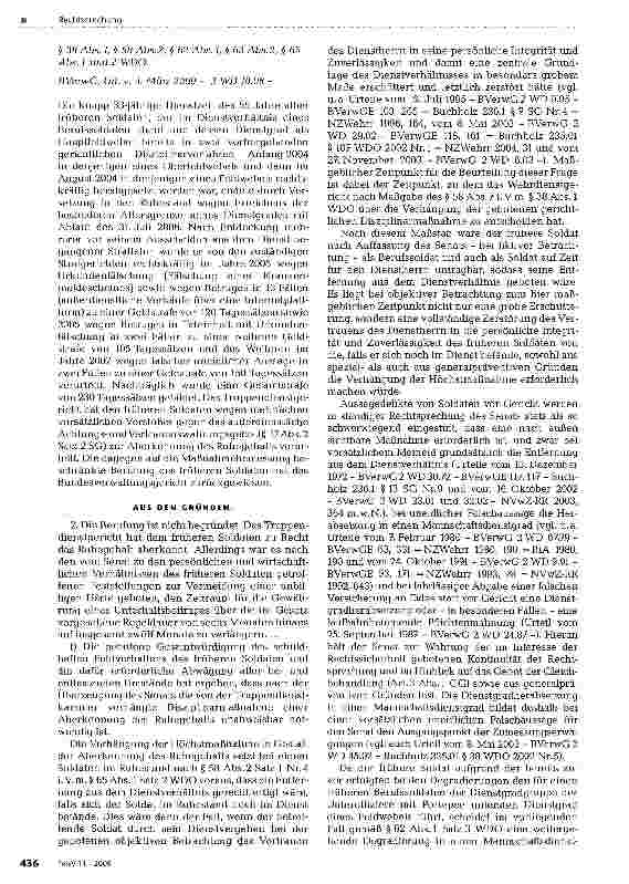 Vorschauseite 2: Höchstmaßnahme bei außerdienstliche Fehlverhalten (Betrug; uneidliche Falschaussage)