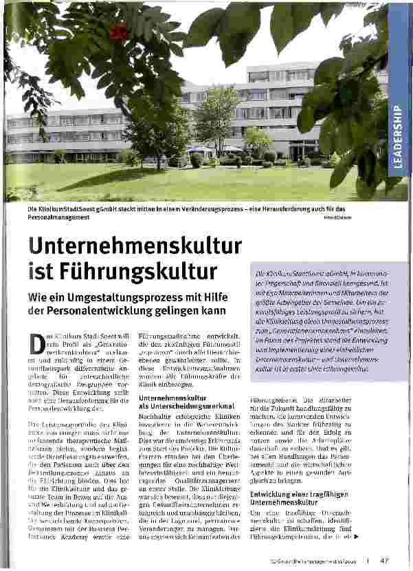 Vorschauseite 1: Unternehmenskultur ist Führungskultur
