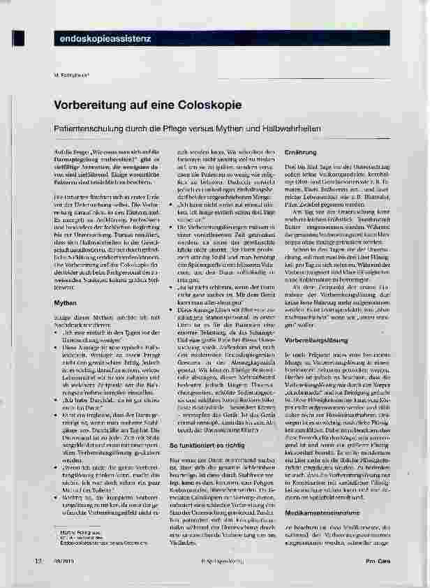 Vorschauseite 1: Vorbereitung auf eine Coloskopie