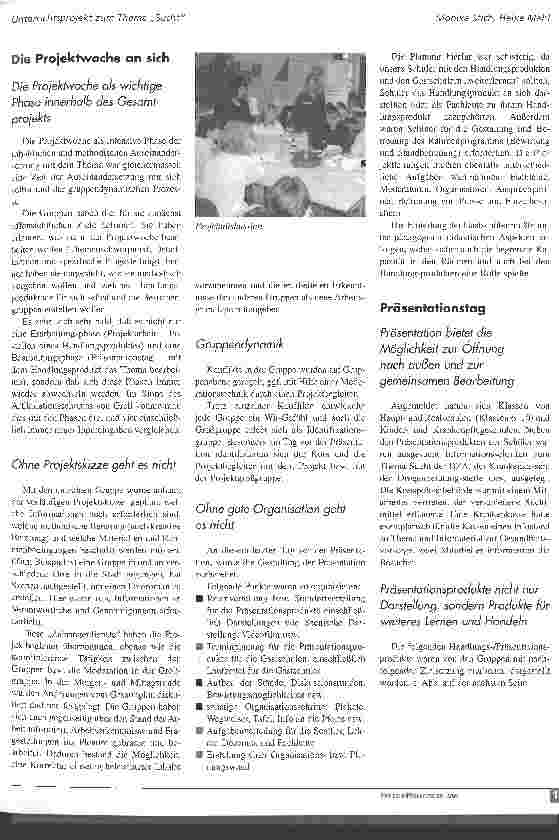 Vorschauseite 3: Unterrichtsprojekt zum Thema Sucht
