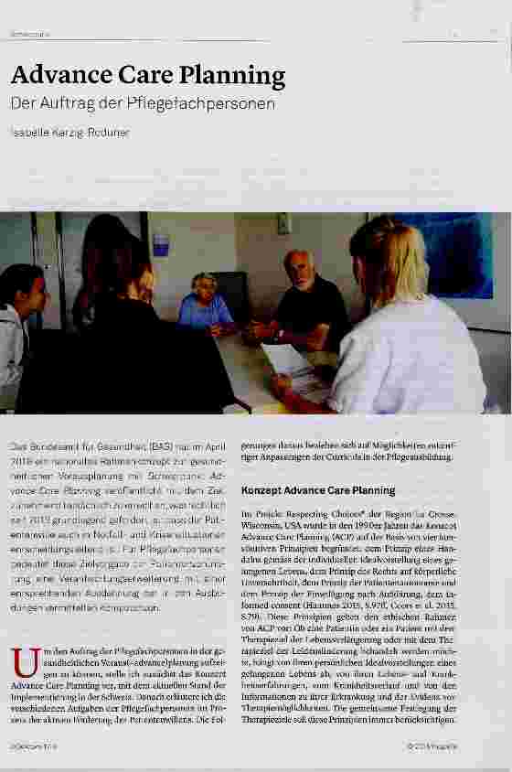 Vorschauseite 1: Der Auftrag der Pflegefachpersonen