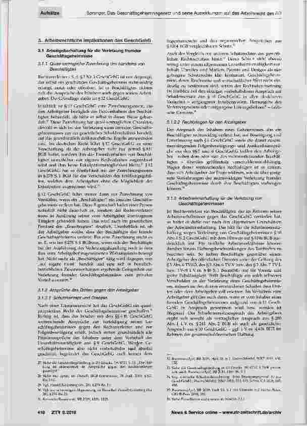 Vorschauseite 5: Das Geschäftsgeheimnisgesetz und seine Auswirkungen auf das Arbeitsrecht des öffentlichen Dienstes
