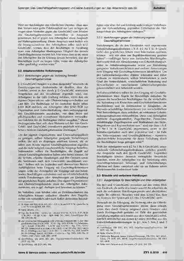 Vorschauseite 6: Das Geschäftsgeheimnisgesetz und seine Auswirkungen auf das Arbeitsrecht des öffentlichen Dienstes