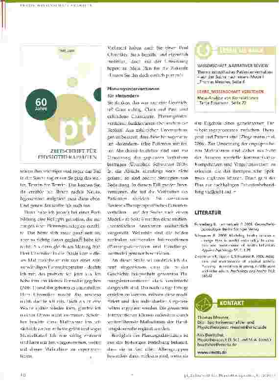 Vorschauseite 3: Behandlungserfolg durch Planungsintervention?