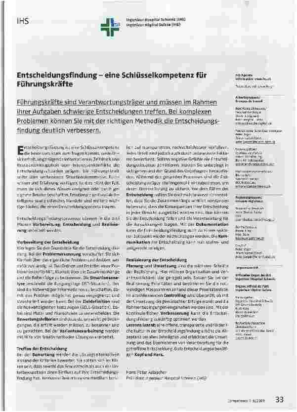 Vorschauseite 1: Entscheidungsfindung - eine Schlüsselkompetenz für Führungskräfte