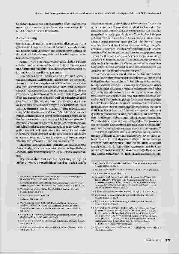 Vorschauseite 3: Das Beitragsverbot für den Personalrat Ein bundespersonalvertretungsgesetzlicher Pflichtentatbestand