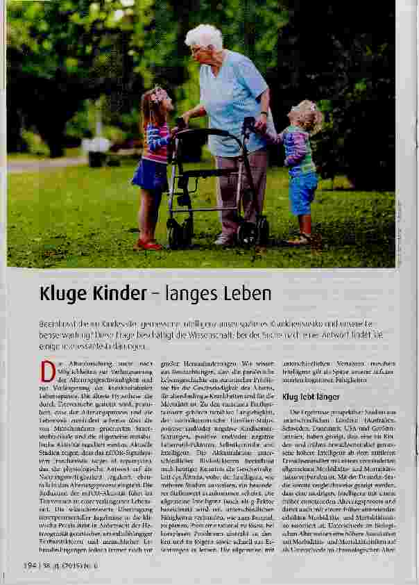 Vorschauseite 1: Kluge Kinder - langes Leben