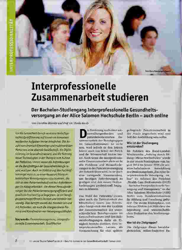 Vorschauseite 1: Interprofessionelle Zusammenarbeit studieren