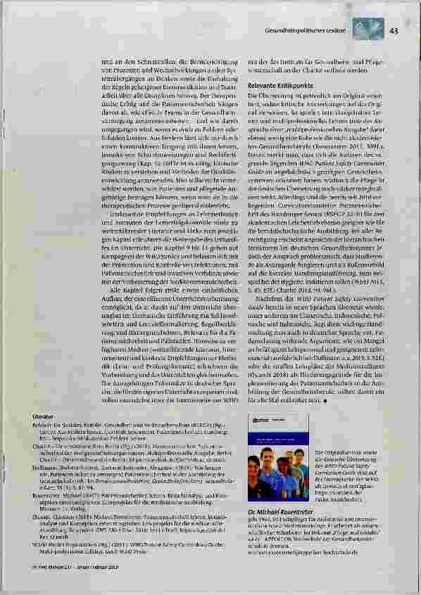Vorschauseite 2: WHO Patient Safety Currículum Cuíde