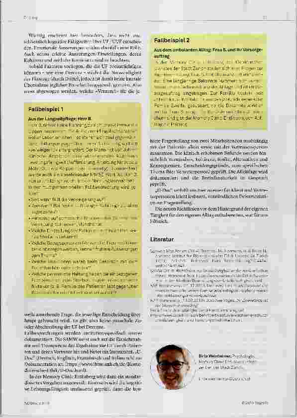 Vorschauseite 3: Urteilsfähigkeit (UF) - zwischen Selbstbestimmung und medizinischer Fürsorge