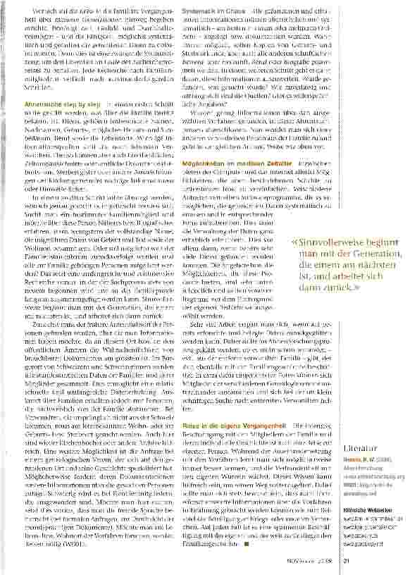 Vorschauseite 2: Die Suche nach den eigenen Wurzeln
