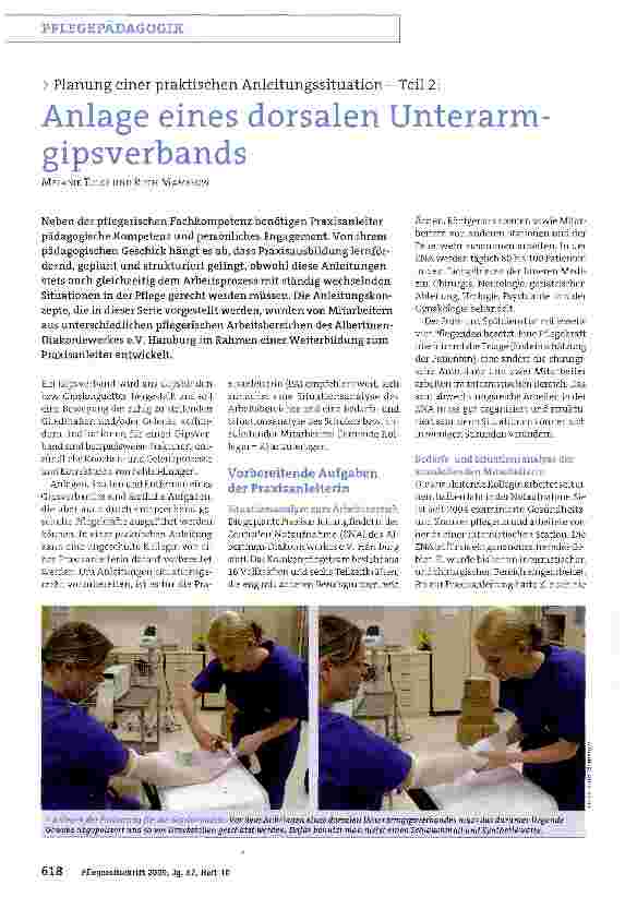 Vorschauseite 1: Anlage eines dorsalen Unterarmgipsverbands