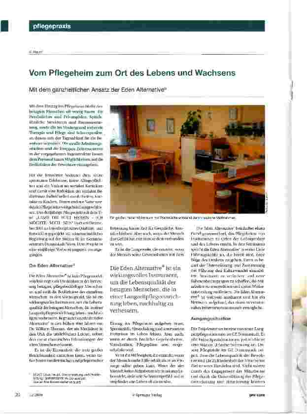 Vorschauseite 1: Vom Pflegeheim zum Ort des Lebens und Wachsens