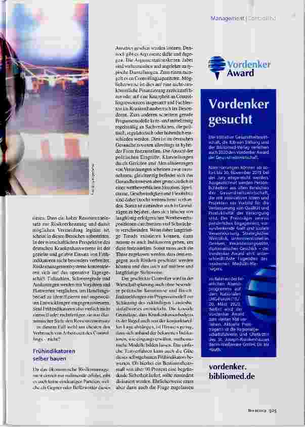 Vorschauseite 2: Frühindikatoren im Krankenhauscontrolling Kombi aus Fakten und Intuition
